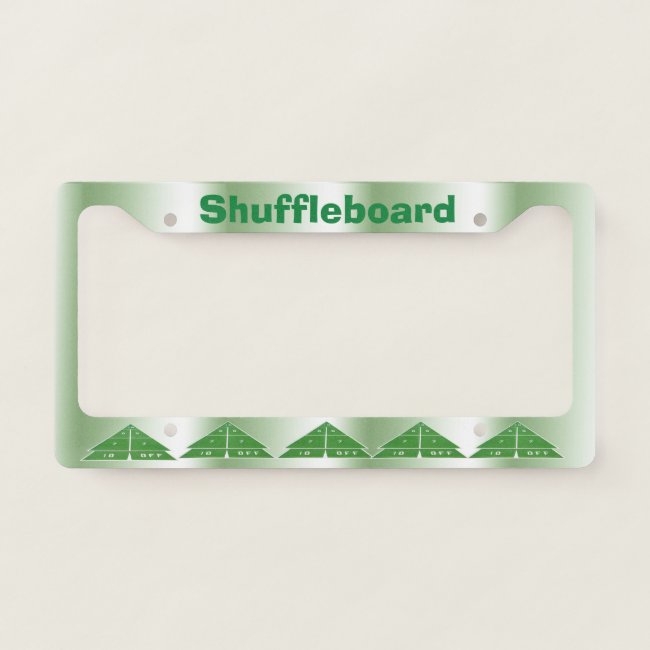 Green Shuffleboard License Plate Frame