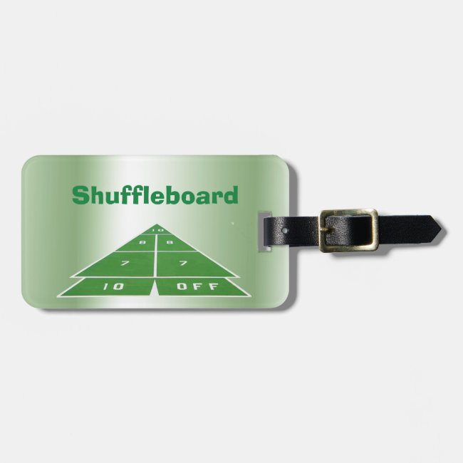 Green Shuffleboard Luggage Tag