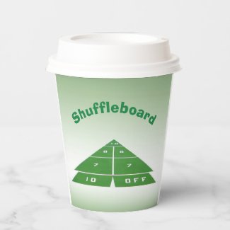 Green Shuffleboard Paper Cups