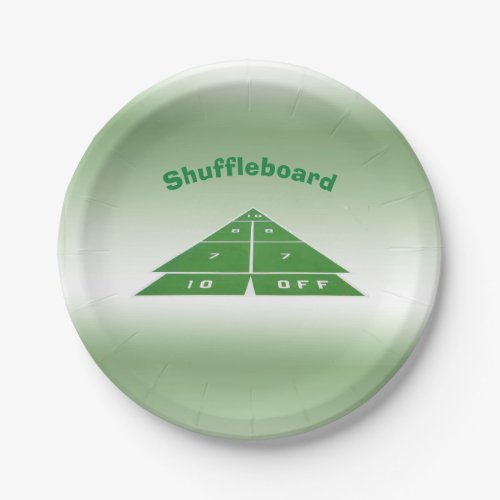 Green Shuffleboard Paper Plates