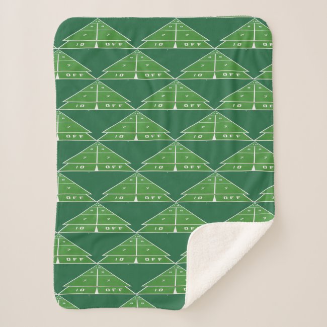 Green Shuffleboard Pattern Sherpa Blanket