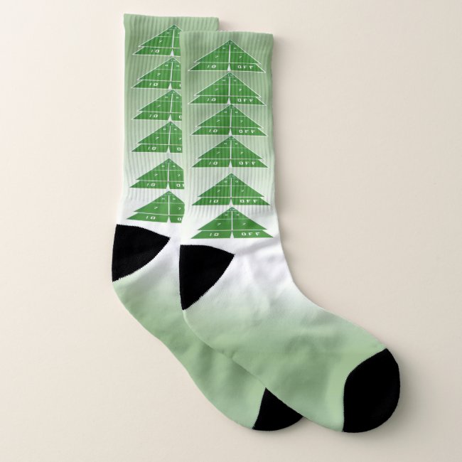 Green Shuffleboard Pattern Socks