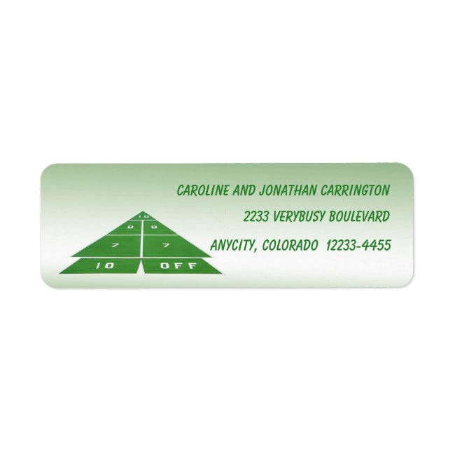 Green Shuffleboard Return Address Label