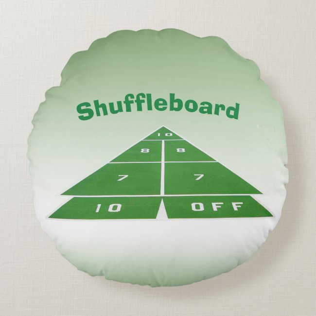Green Shuffleboard Round Pillow