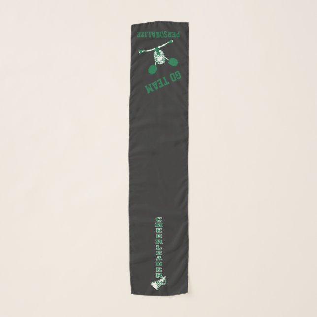 Green Silhouette Cute Cheerleader Scarf (Front)
