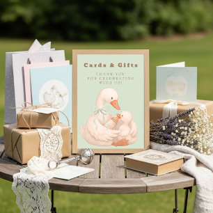 Green Silly Goose Cards and Gifts Table Sign