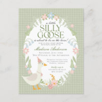 Green Silly Goose Floral Gingham Baby Shower