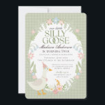 Green Silly Goose Floral Gingham Birthday Party Invitation<br><div class="desc">A silly goose is another year older. This Silly Goose Party Decor Collection is perfect for celebrating your sweet little girl! Featuring an adorable silly goose, pastel florals, and soft gingham patterns, this collection is perfect for adding a touch of playful elegance to any party. Whether it’s for a birthday...</div>