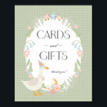 Green Silly Goose Floral Gingham Cards and Gifts Poster<br><div class="desc">A silly goose is almost on the loose. This Silly Goose Party Decor Collection is perfect for celebrating your sweet little girl! Featuring an adorable silly goose, pastel florals, and soft gingham patterns, this collection is perfect for adding a touch of playful elegance to any party. Whether it’s for a...</div>