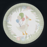 Green Silly Goose Floral Gingham Party Paper Plates<br><div class="desc">A silly goose is almost on the loose. This Silly Goose Party Decor Collection is perfect for celebrating your sweet little girl! Featuring an adorable silly goose, pastel florals, and soft gingham patterns, this collection is perfect for adding a touch of playful elegance to any party. Whether it’s for a...</div>