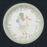 Green Silly Goose Floral Gingham Party Paper Plates<br><div class="desc">A silly goose is almost on the loose. This Silly Goose Party Decor Collection is perfect for celebrating your sweet little girl! Featuring an adorable silly goose, pastel florals, and soft gingham patterns, this collection is perfect for adding a touch of playful elegance to any party. Whether it’s for a...</div>