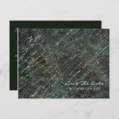 Green & Silver Army Camo Sparkle Save the Date Announcement Postcard (Front/Back)