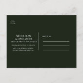 Green & Silver Army Camo Sparkle Save the Date Announcement Postcard (Back)