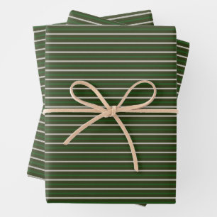 Green & Silver Christmas Wrapping Paper Sheets