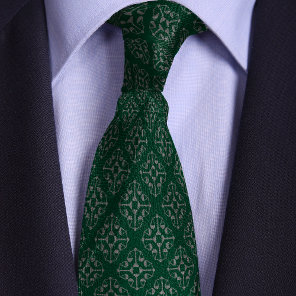 Green & Silver Justice Scales Attorney Neck Tie