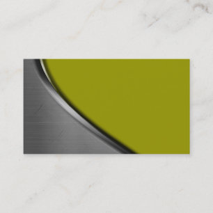 Green Silver Metal Curve Business Cards