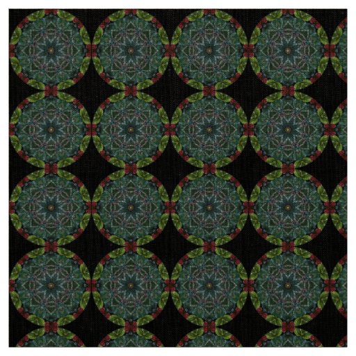 Green Silver Red Christmas Fabric