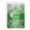Green, Silver Scrolls, Hearts Wedding Invitation