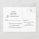 green Silver Snowflakes Winter wedding RSVP Invitation Postcard (Back)