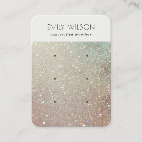 Green Silver Sparkle Glitter 3 Earring Display Business Card