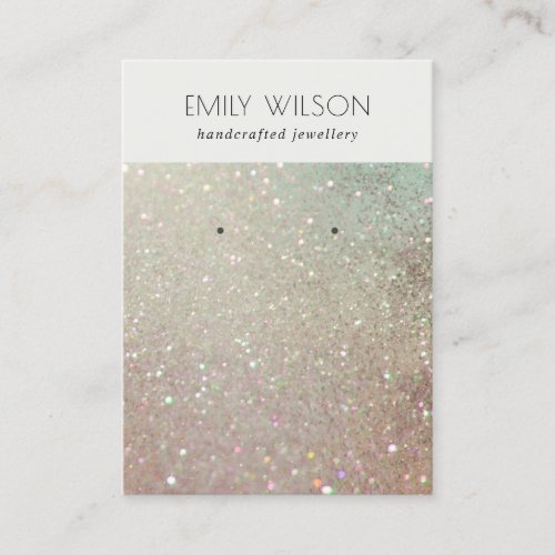 Green Silver Sparkle Glitter Shiny Earring Display Business Card