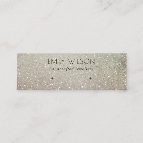 Green Silver Sparkle Glitter Shiny Earring Display Mini Business Card