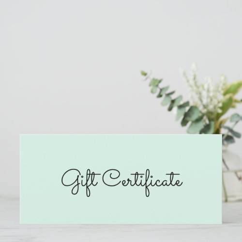 Green Simple Beauty Business Gift Certificate
