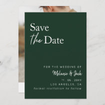 Green Simple Calligraphy Photo Save The Date