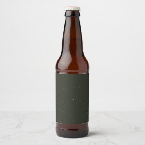 Green simple elegant modern nature abstract beer bottle label