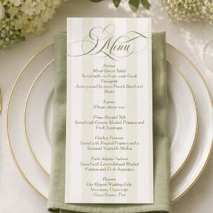 Green Simple Elegant Script Wedding Menu