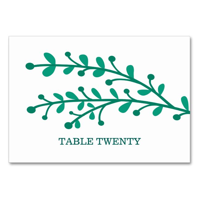 Green Simple Foliage Table Card (Front)