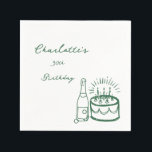 GREEN simple Hand Drawn 30th Birthday  Napkins<br><div class="desc">GREEN simple Hand Drawn 30th Birthday Napkins. introducing our Hand-Drawn Birthday Napkin,  a charming and unique addition to any birthday celebration!</div>