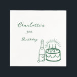 GREEN simple Hand Drawn 30th Birthday  Napkins<br><div class="desc">GREEN simple Hand Drawn 30th Birthday Napkins. introducing our Hand-Drawn Birthday Napkin,  a charming and unique addition to any birthday celebration!</div>