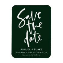 Green Simple Handwritten Calligraphy Save the Date Magnet