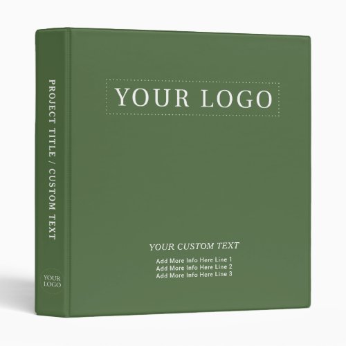 Green Simple Minimal Business Logo Promotional 3 Ring Binder