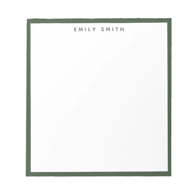 Green Paper Notepad Green Simple Modern Notepad | Zazzle