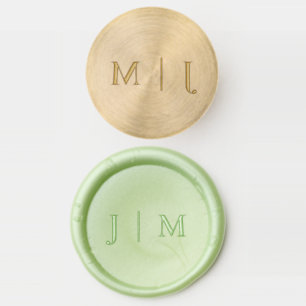 Green Simple Monogram Wedding Wax Seal Stamp
