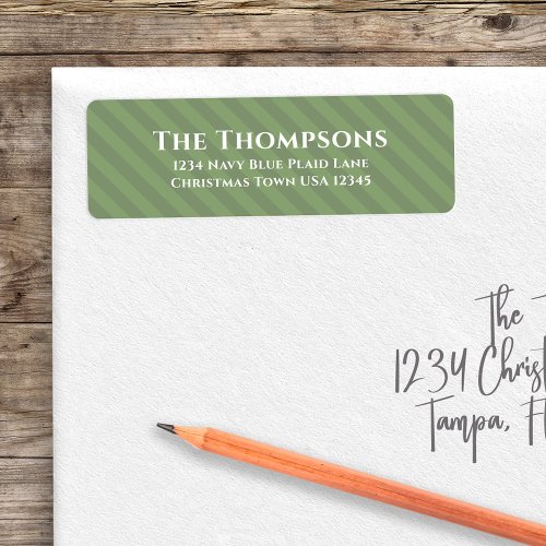 Green Simple Return Address Holiday Label