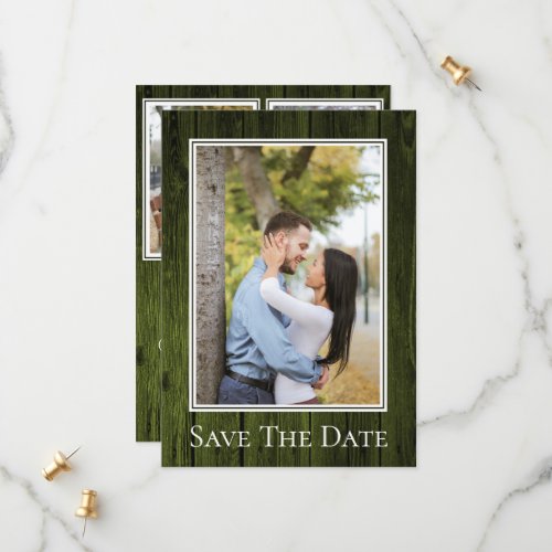 Green Simple Rustic Photo Save The Date