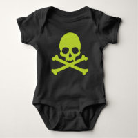 Green Simple Skull and Crossbones