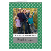 Green Simple Snowflake Holiday Photo Greeting Card (Front)