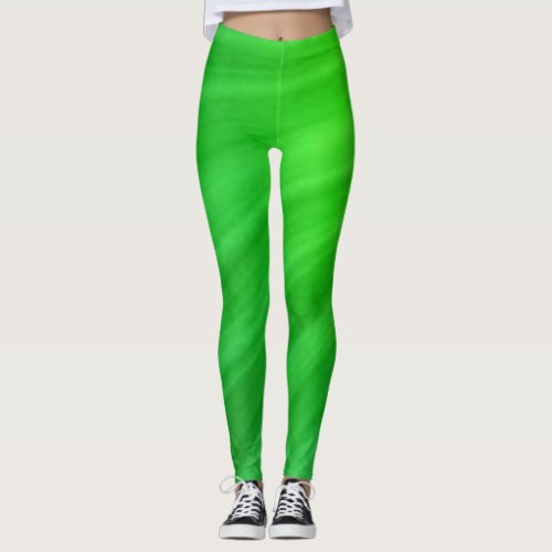Green Simple Solid Leggings