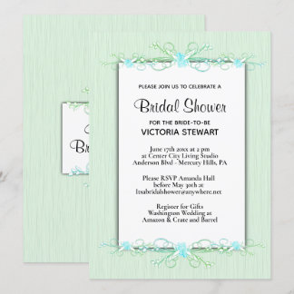 Green Simplicity Bridal Shower Invitation