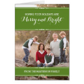 Green Simply Chic Holiday Photo Card (Front)