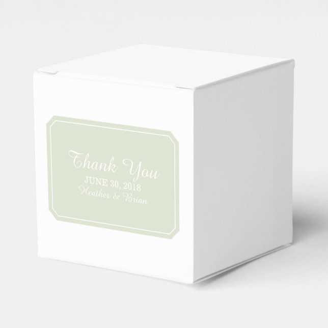 Green Simply Elegant Favor Boxes (Front Side)