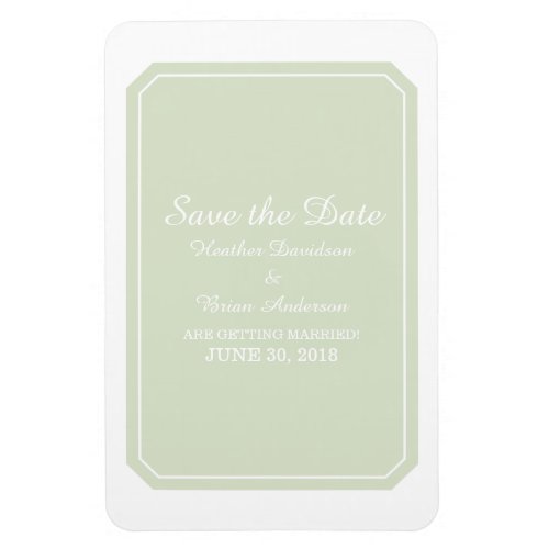 Green Simply Elegant Save the Date Magnet