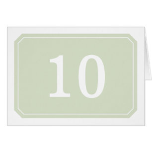 Green Simply Elegant Table Number Card