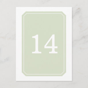 Green Simply Elegant Table Number Postcard