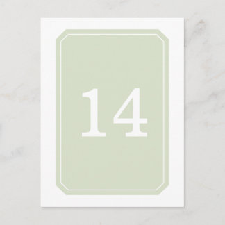 Green Simply Elegant Table Number Postcard