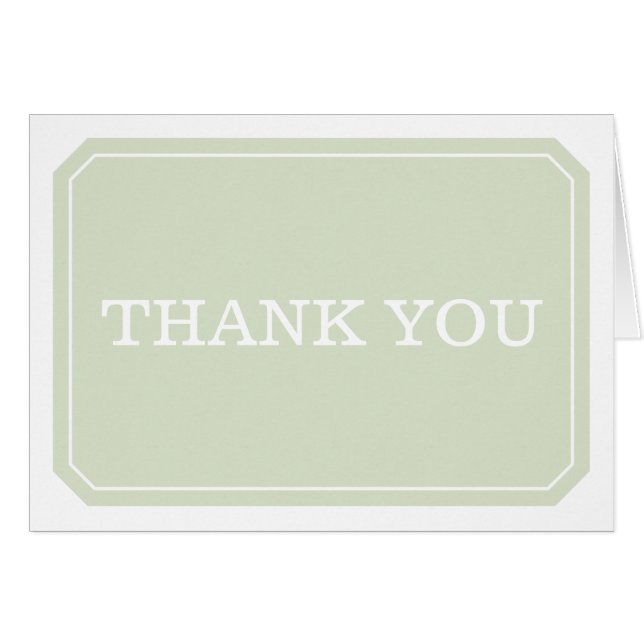 Green Simply Elegant Thank You Card (Front Horizontal)